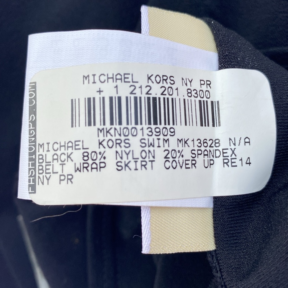 Michael Kors Swim Black belt wrap skirt coverup Vintage (sample piece) NWOT - Picture 9 of 9